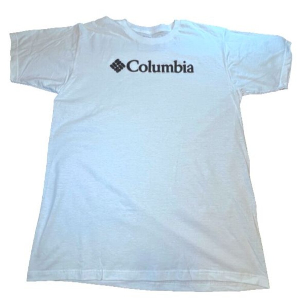 Men's Columbia SS Logo Graphic T Shirt White Black Outdoor Casual Large